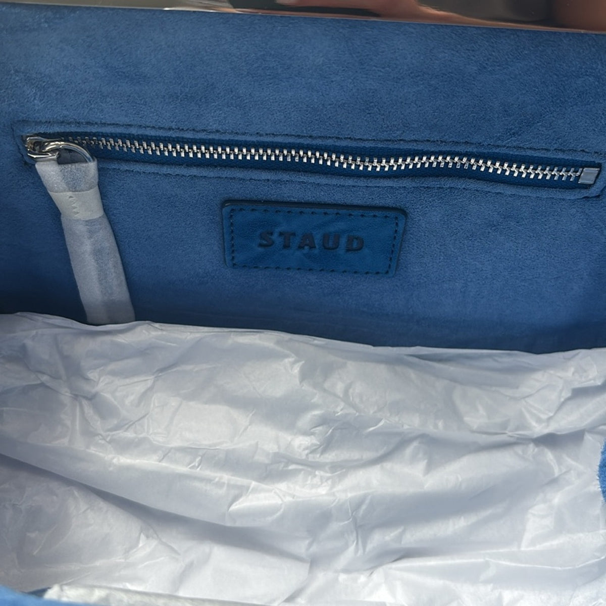 STAUD Lennon Shoulder bag | director blue suede