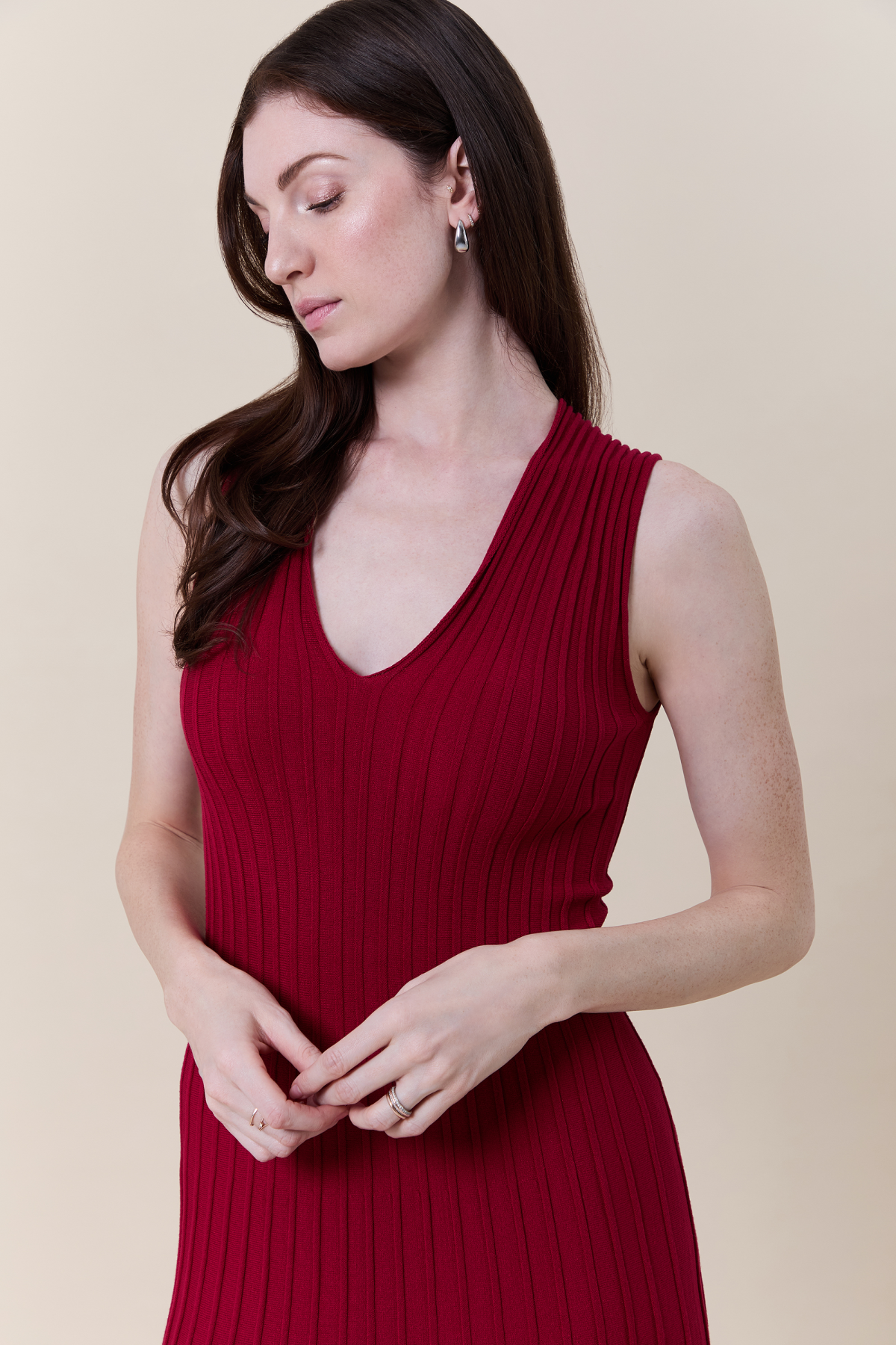 Isla A-line ribbed dress
