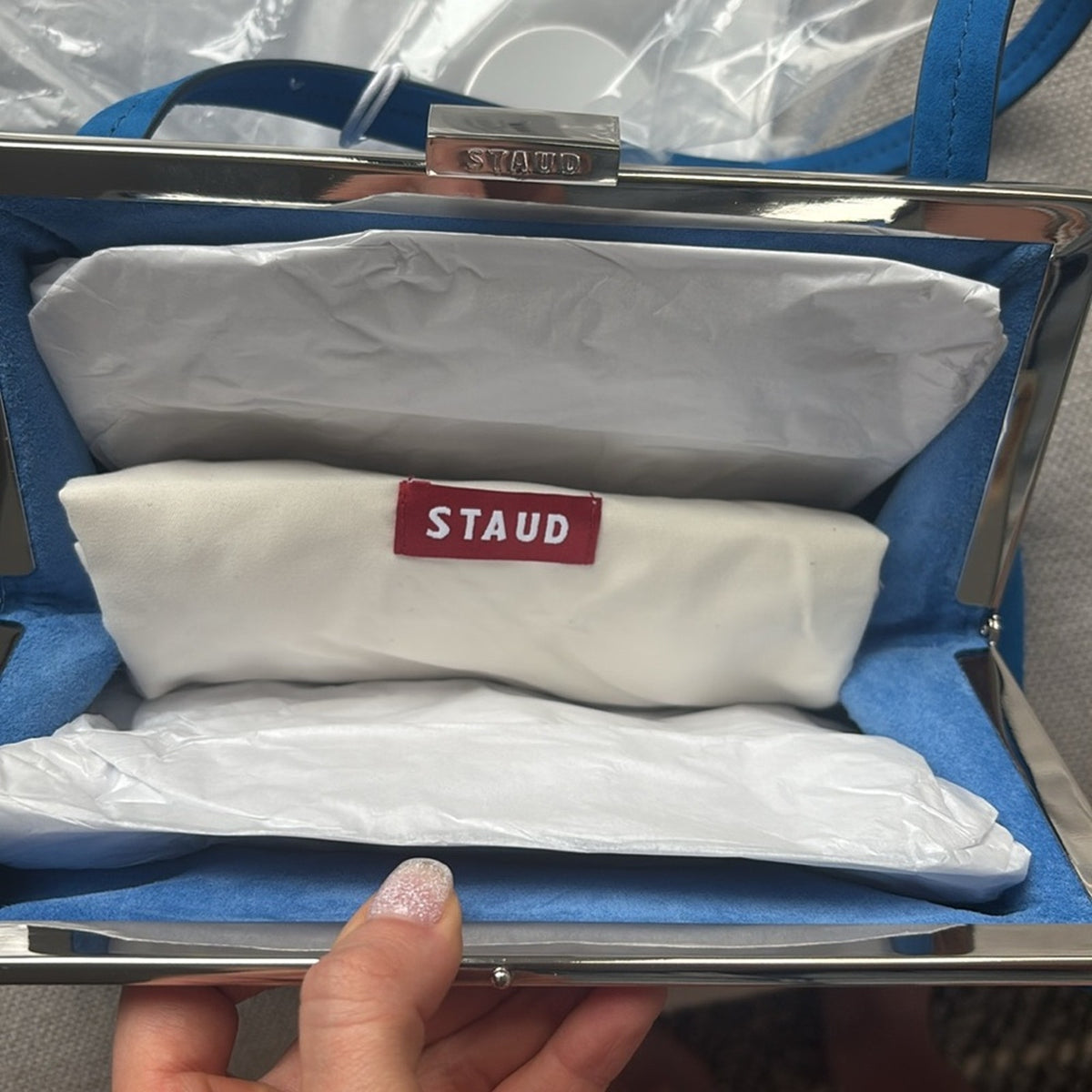 STAUD Lennon Shoulder bag | director blue suede
